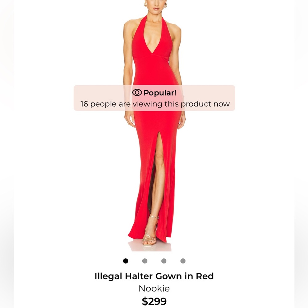 Nookie Illegal Halter Gown in Red